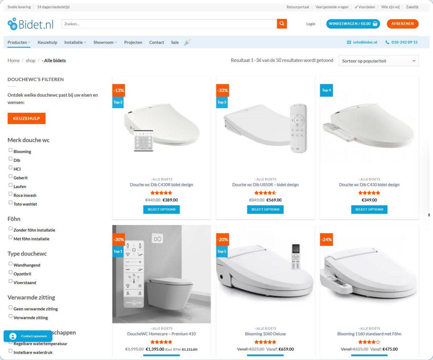 Bidet.nl categoriepagina in 2026