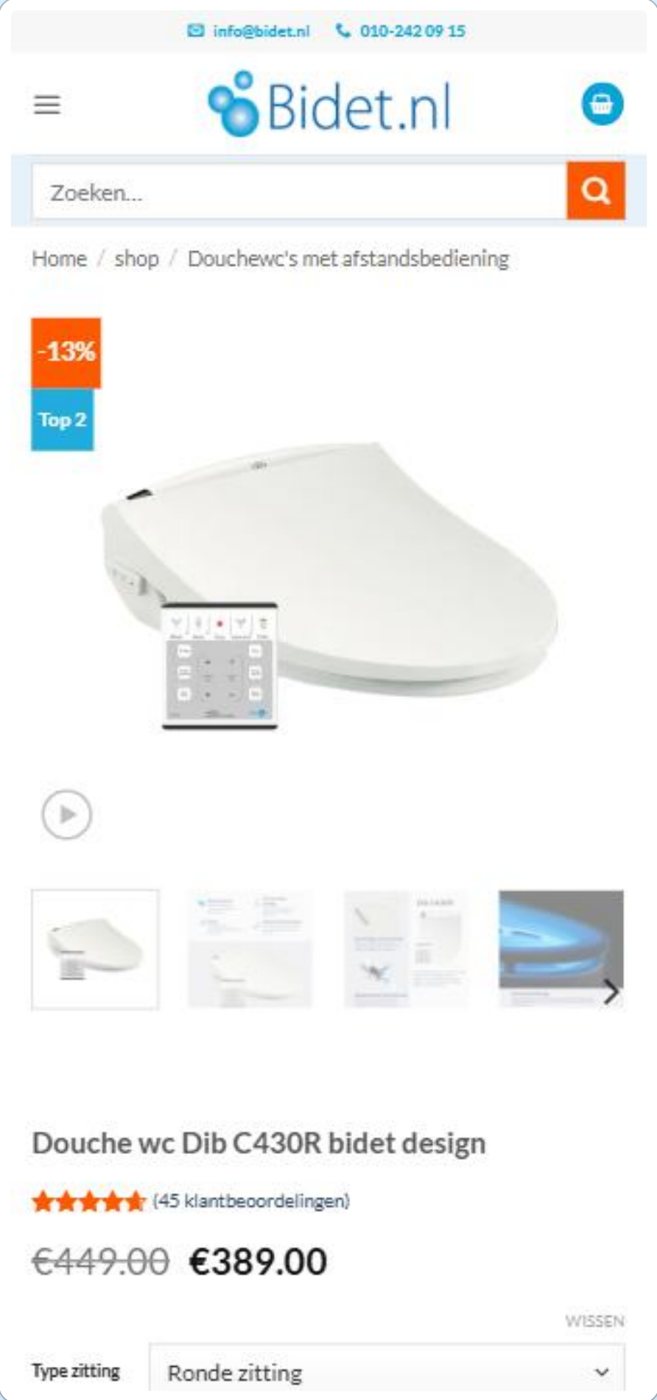 Bidet.nl op mobiel in 2026