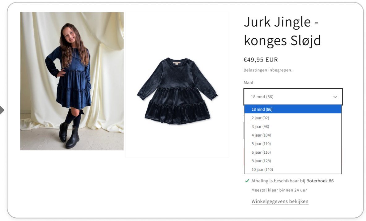 Petite Zara maatkeuze na de aanpassingen